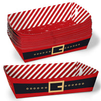 Jolly Santa Paper Food Trays - 12 Ct