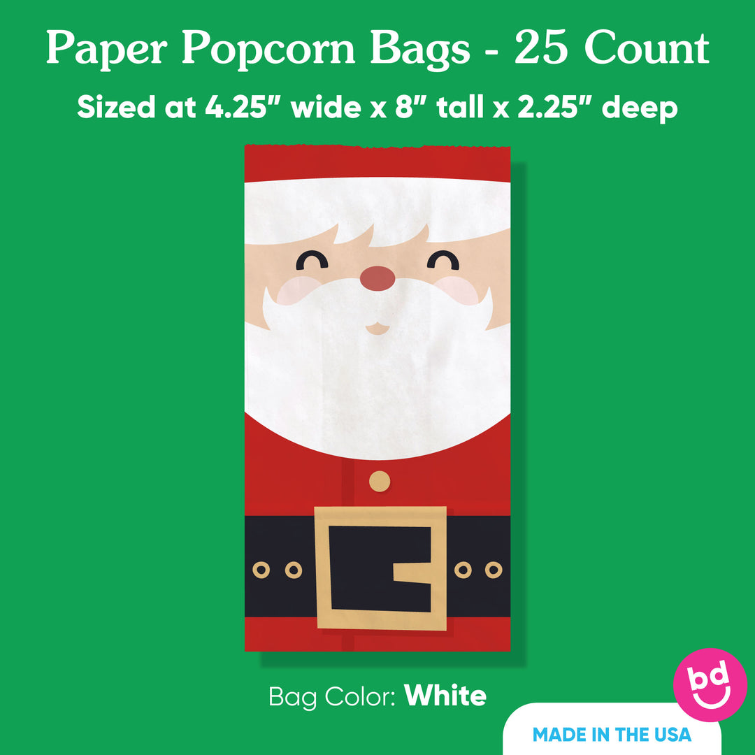 Popcorn Bags - Jolly Santa - 25 Ct