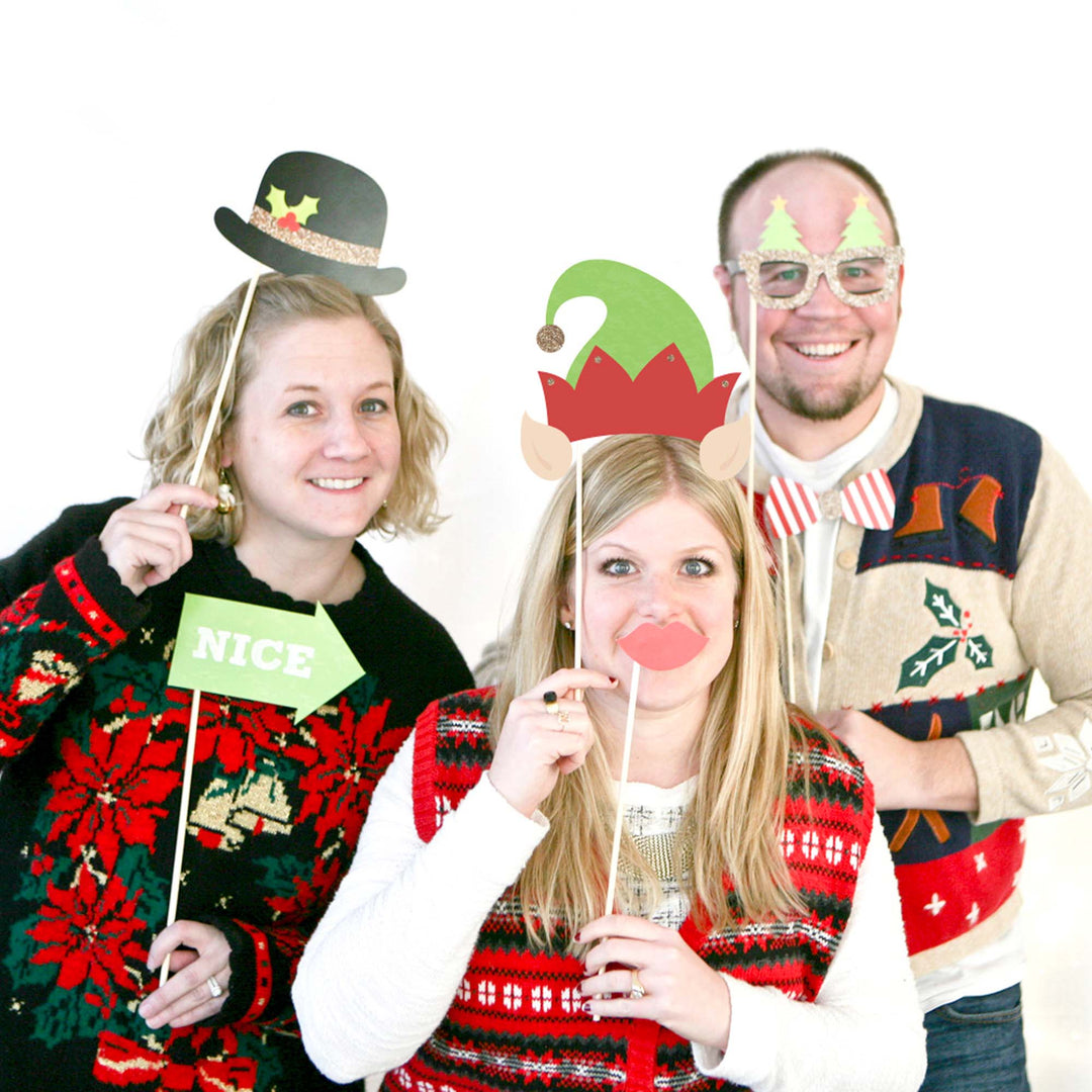 Christmas Party - Photo Booth Props Kit - 20 Count