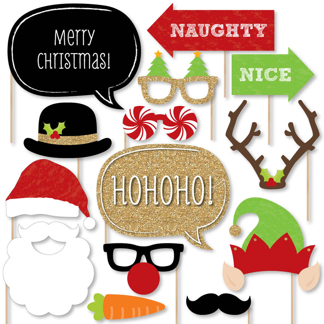 Christmas Party - Photo Booth Props Kit - 20 Count