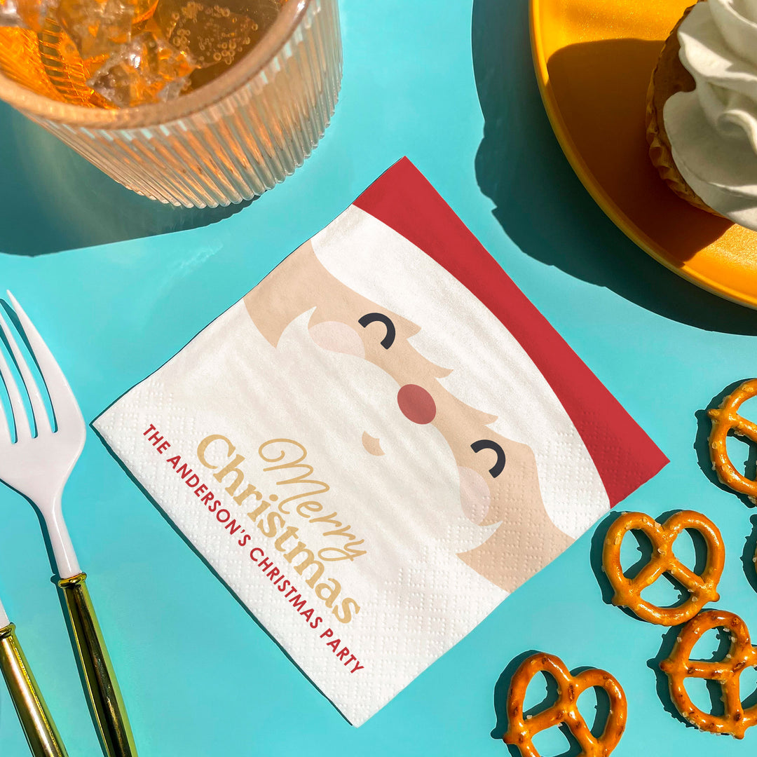 Custom Text Napkins -  Jolly Santa