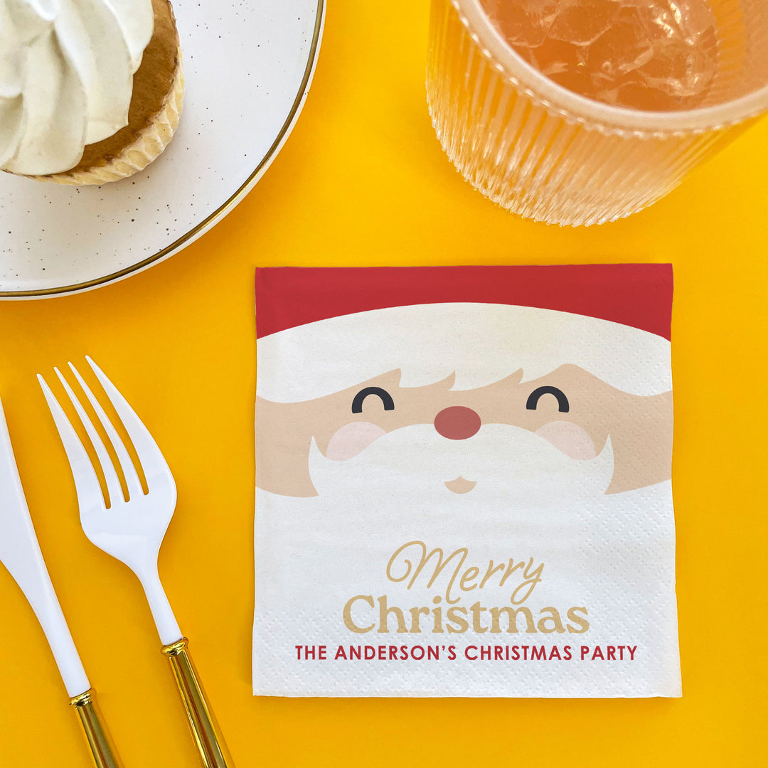 Custom Text Napkins -  Jolly Santa