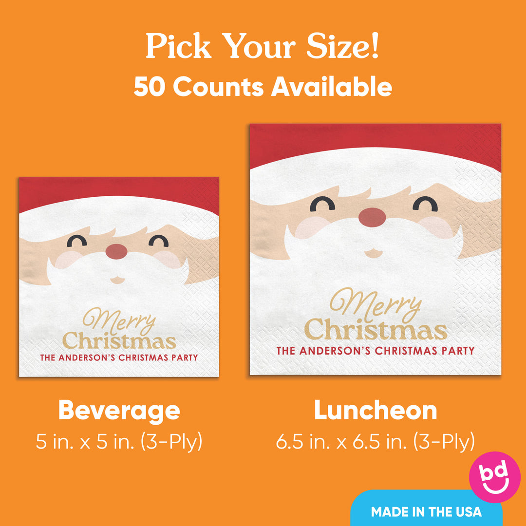 Custom Text Napkins -  Jolly Santa