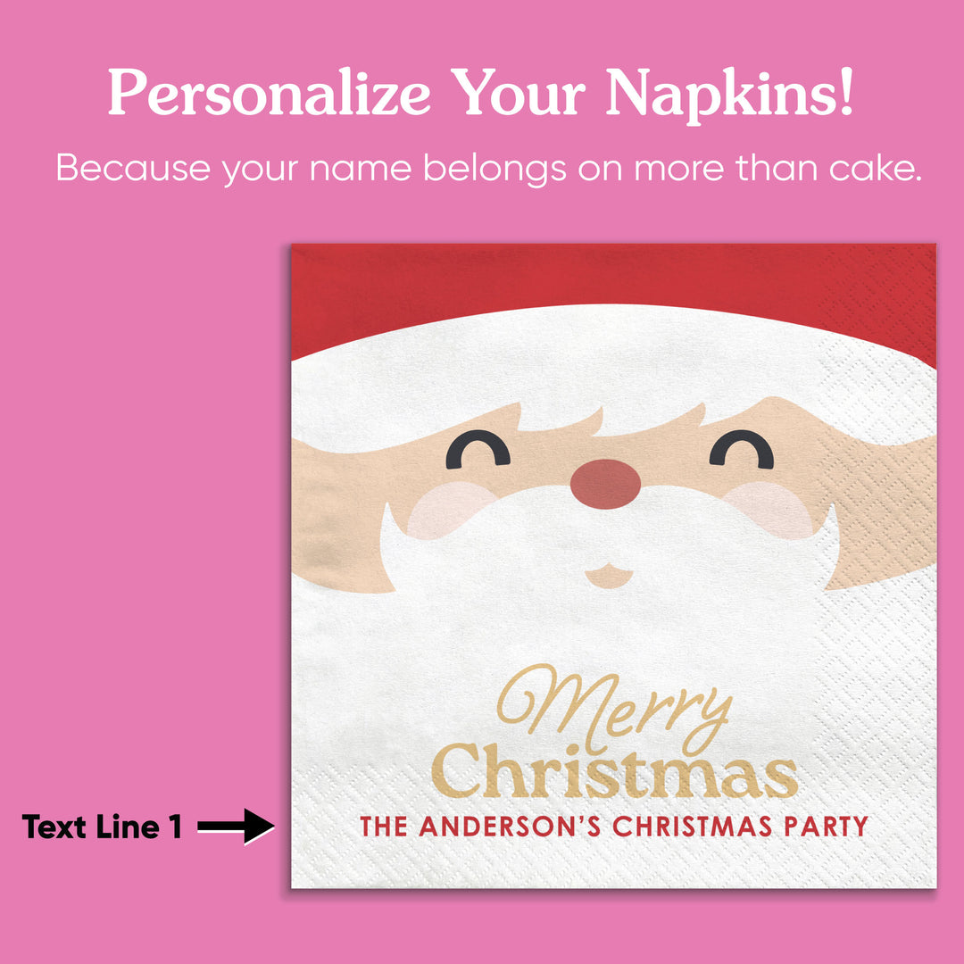 Custom Text Napkins -  Jolly Santa