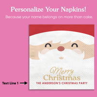 Custom Text Napkins -  Jolly Santa