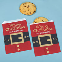Custom Text Paper Treat Bags - Jolly Santa - 25 Ct