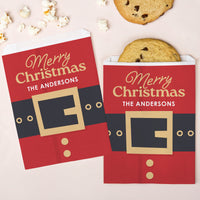 Custom Text Paper Treat Bags - Jolly Santa - 25 Ct