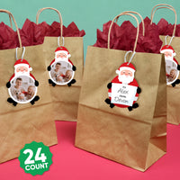 Custom Photo Jolly Santa Claus Gift Tags - 24 Ct
