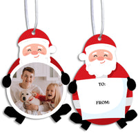 Custom Photo Jolly Santa Claus Gift Tags - 24 Ct