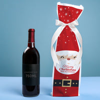 Custom Text Wine Bags - Jolly Santa