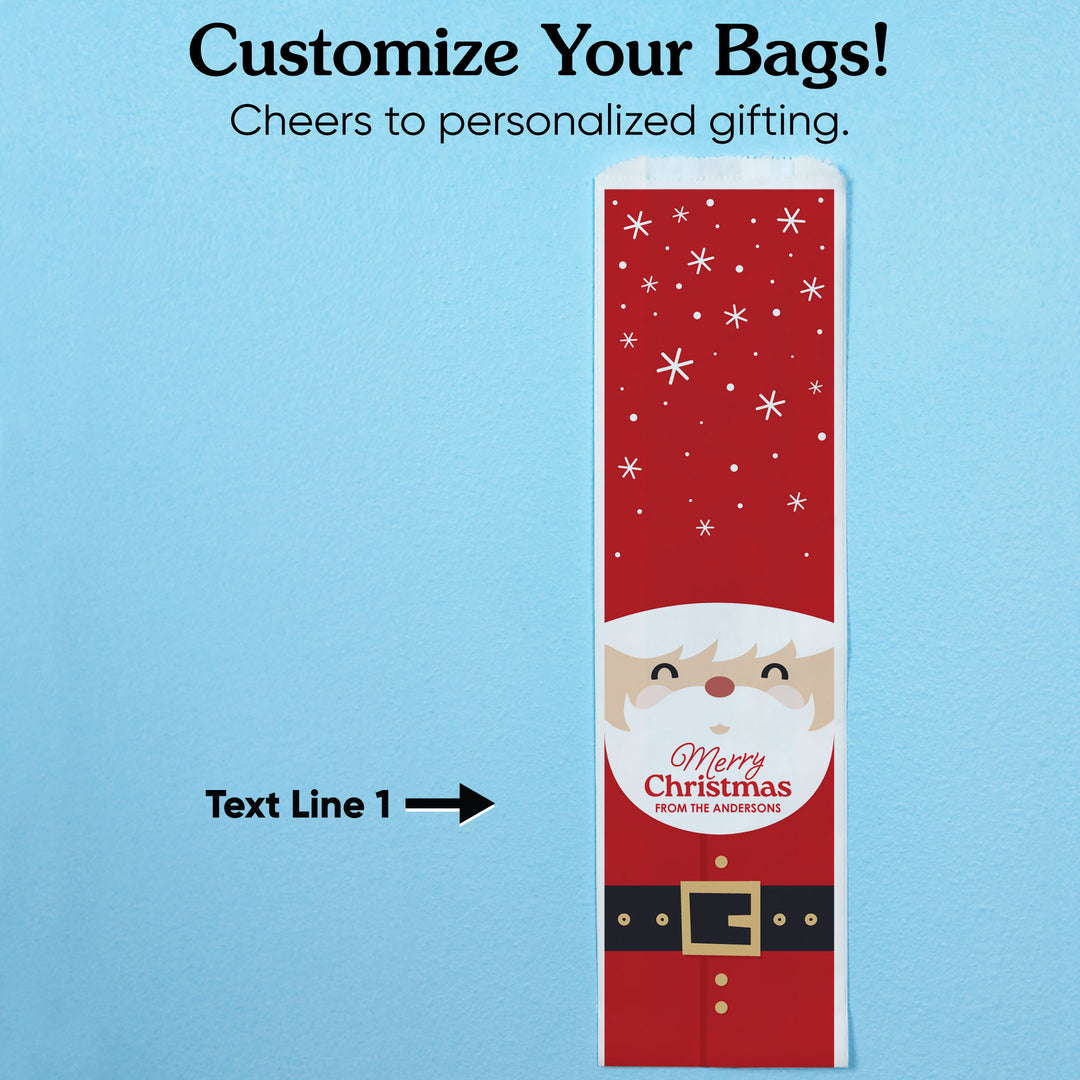 Custom Text Wine Bags - Jolly Santa