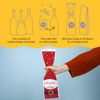 Custom Text Wine Bags - Jolly Santa