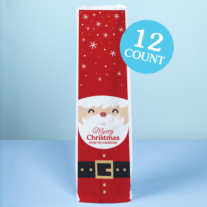 Custom Text Wine Bags - Jolly Santa