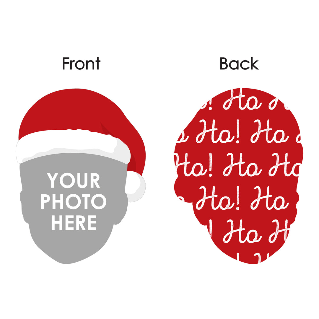 Custom Photo Jolly Santa Claus - Christmas Party DIY Shaped Fun Face Cut-Outs - 24 Count
