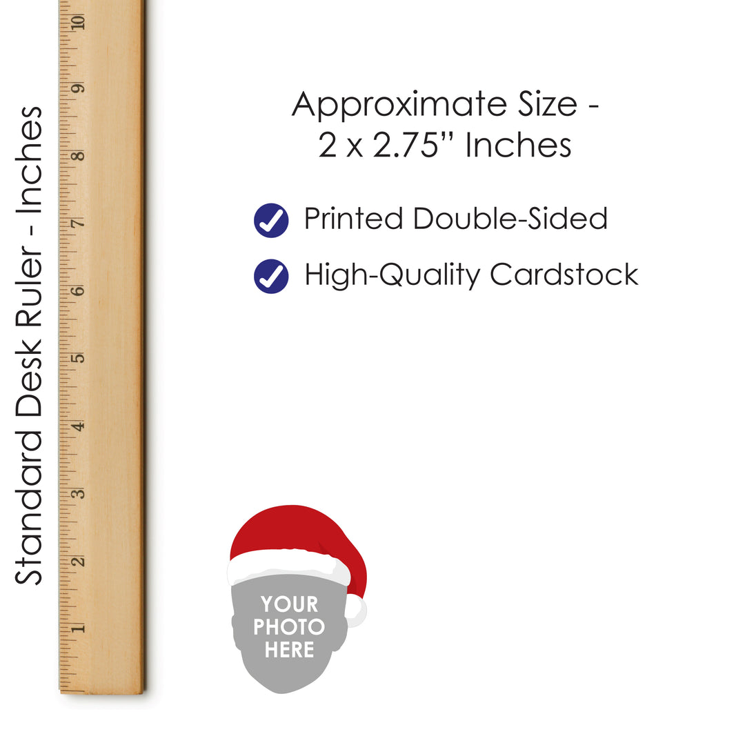 Custom Photo Jolly Santa Claus - Christmas Party DIY Shaped Fun Face Cut-Outs - 24 Count