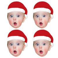 Custom Photo Jolly Santa Claus - Christmas Party DIY Shaped Fun Face Cut-Outs - 24 Count