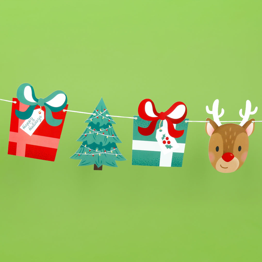 Jolly Santa Garland Banner - 15 Pc