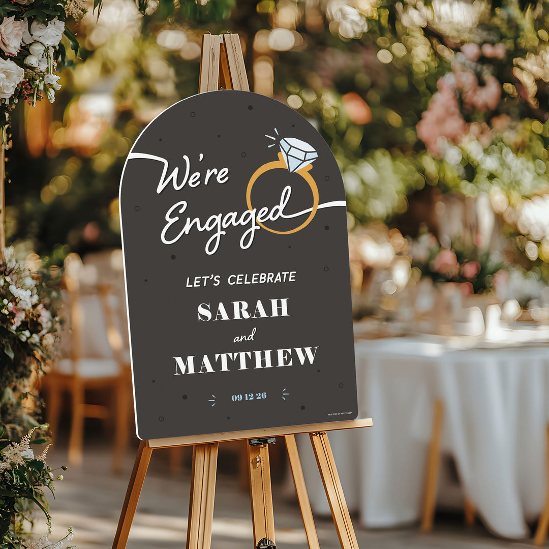 Personalized Text Just Engaged Welcome Sign (Select Your Size)