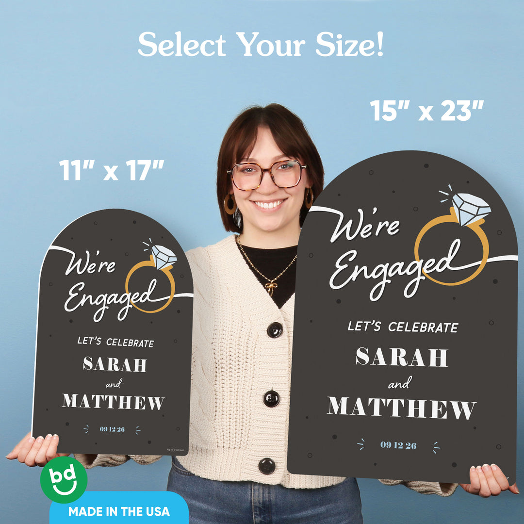Personalized Text Just Engaged Welcome Sign (Select Your Size)