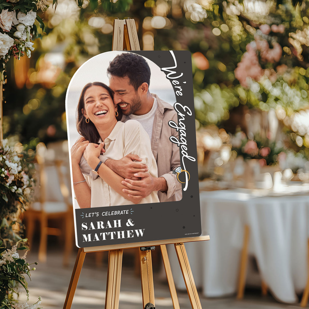 Custom Photo Just Engaged Welcome Sign
