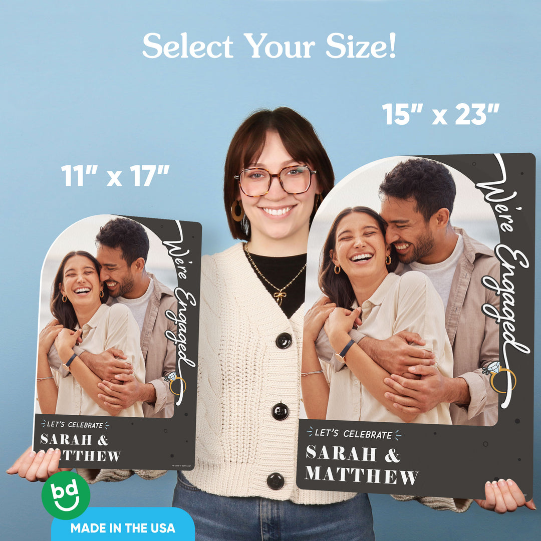 Custom Photo Just Engaged Welcome Sign