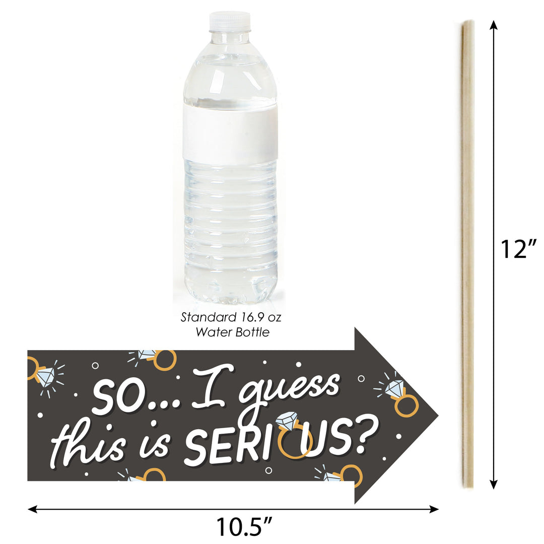 Funny Just Engaged - Black and White - Engagement Party Photo Booth Props Kit - 10 Piece