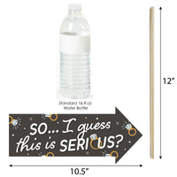 Funny Just Engaged - Black and White - Engagement Party Photo Booth Props Kit - 10 Piece