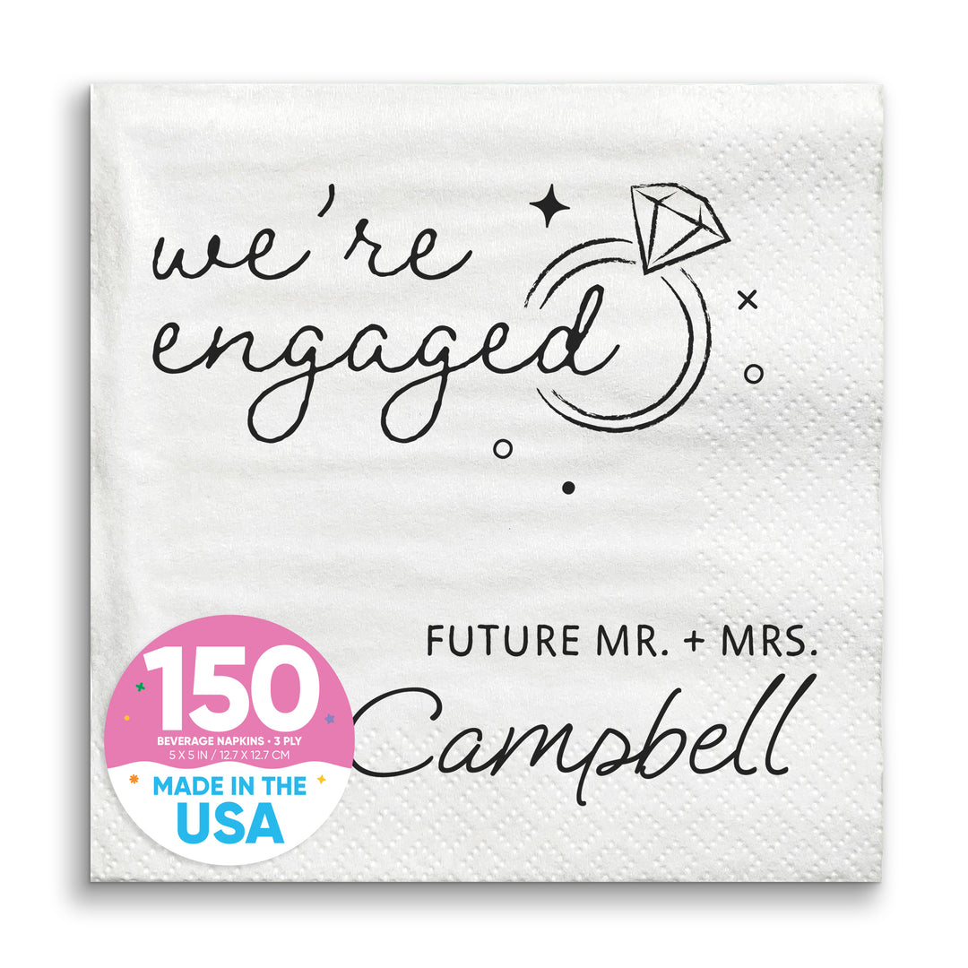 Custom Text - We're Engaged Napkins
