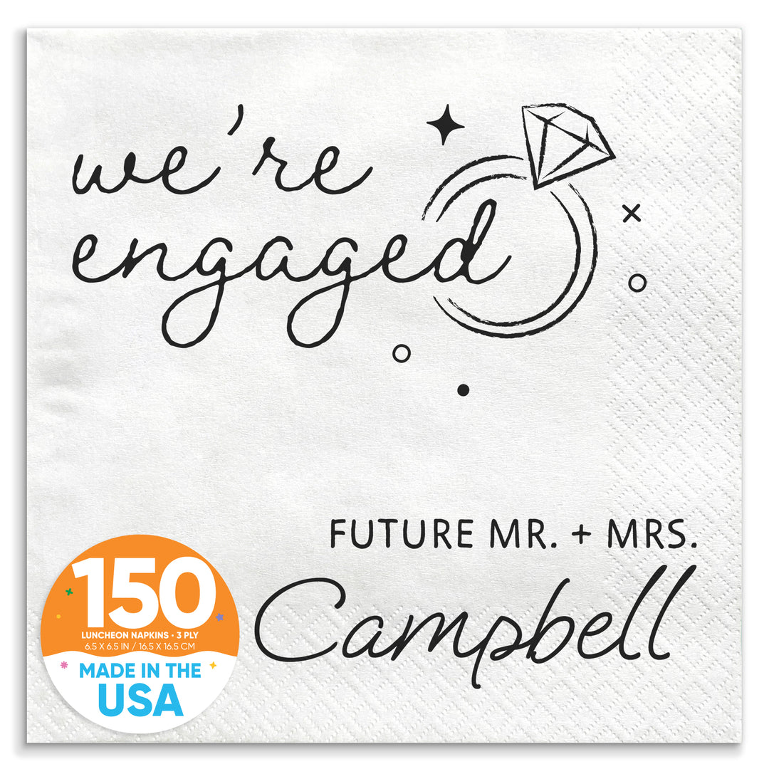 Custom Text - We're Engaged Napkins