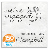 Custom Text - We're Engaged Napkins