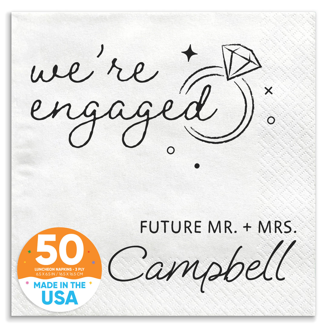 Custom Text - We're Engaged Napkins