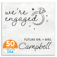 Custom Text - We're Engaged Napkins