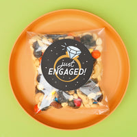 Just Engaged Stickers & Clear Cookie Bags - 25 Ct