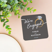 Custom Text Coasters - Just Engaged