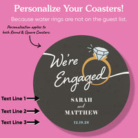 Custom Text Coasters - Just Engaged