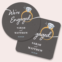 Custom Text Coasters - Just Engaged
