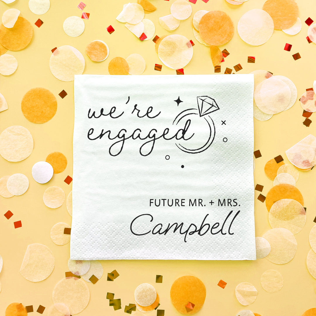 Custom Text - We're Engaged Napkins