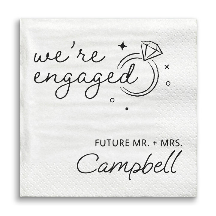 Custom Text - We're Engaged Napkins