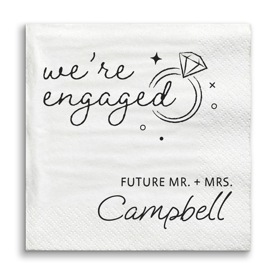 Custom Text - We're Engaged Napkins