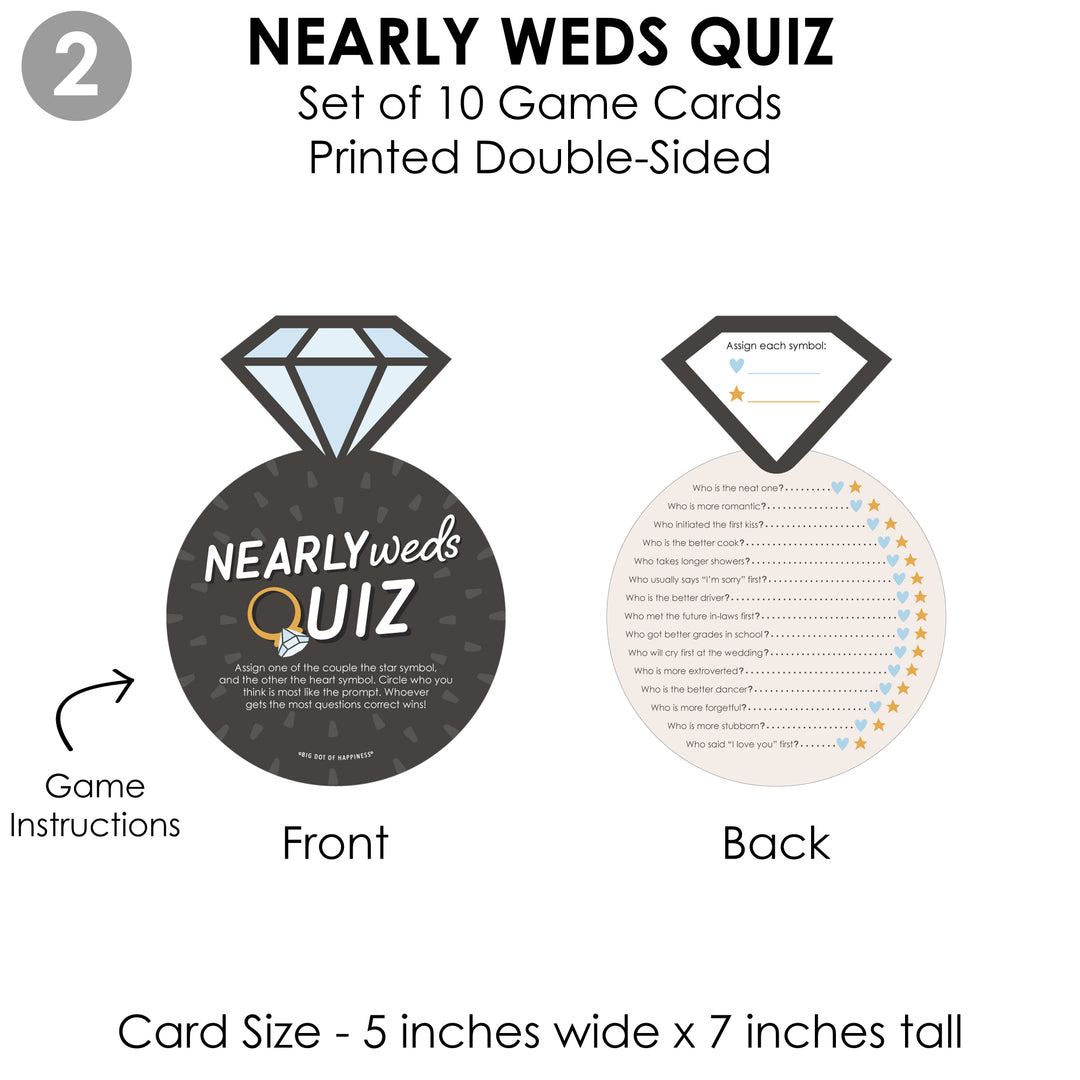 Just Engaged - Black and White - 4 Engagement Party Games - 10 Cards Each - Gamerific Bundle