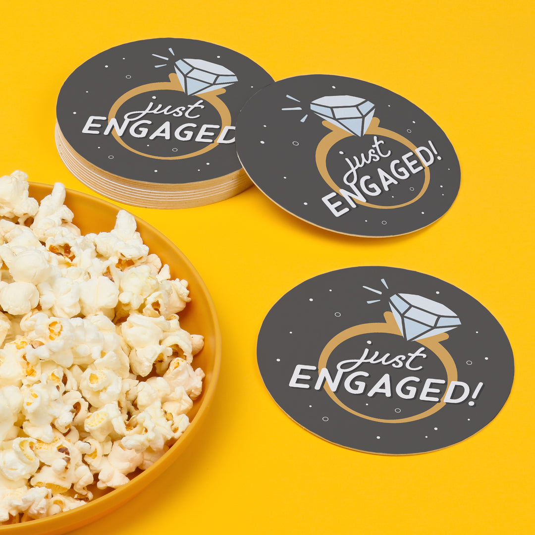 Drink Coasters - Just Engaged- 25 Ct