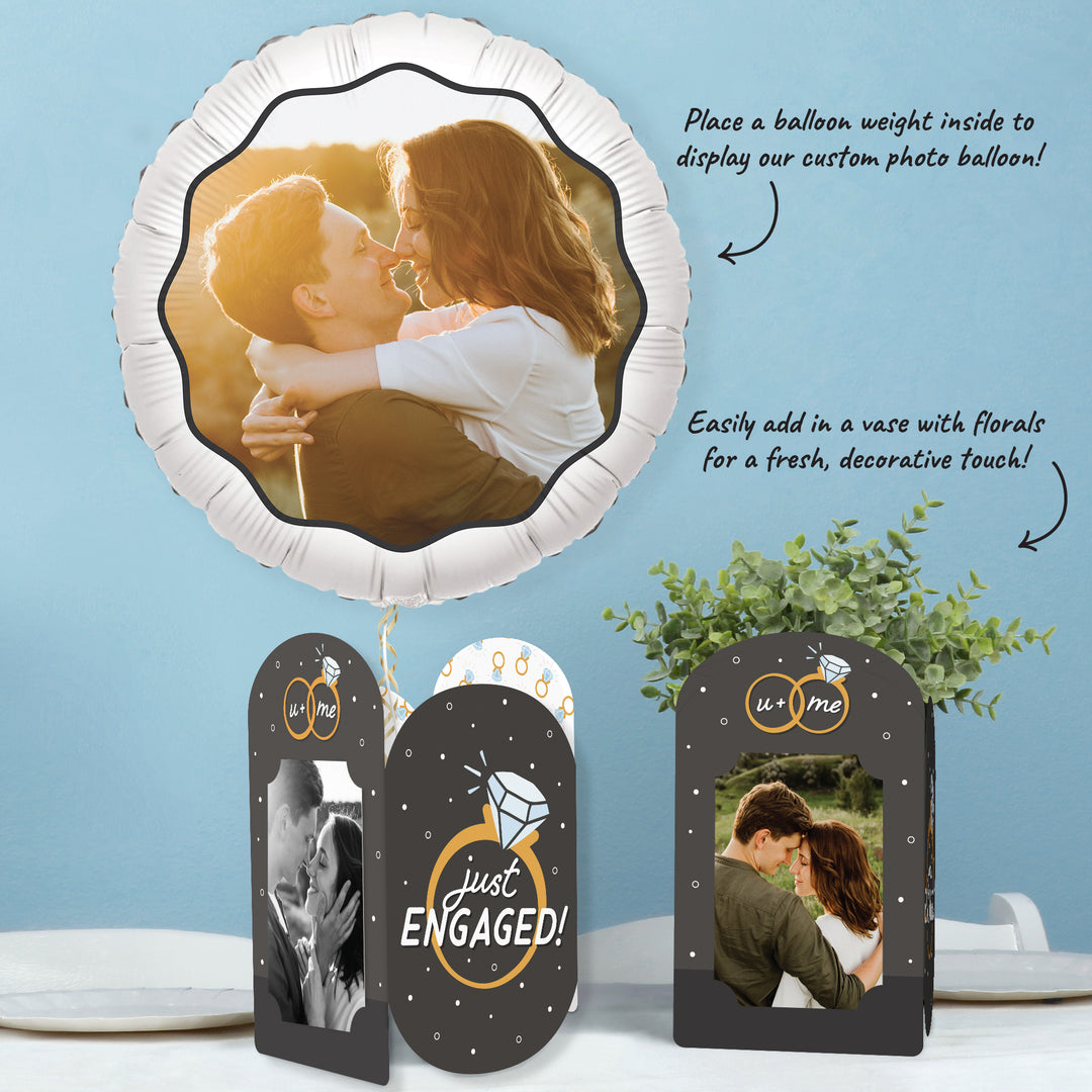 Just Engaged Photo Centerpieces - 8 Ct