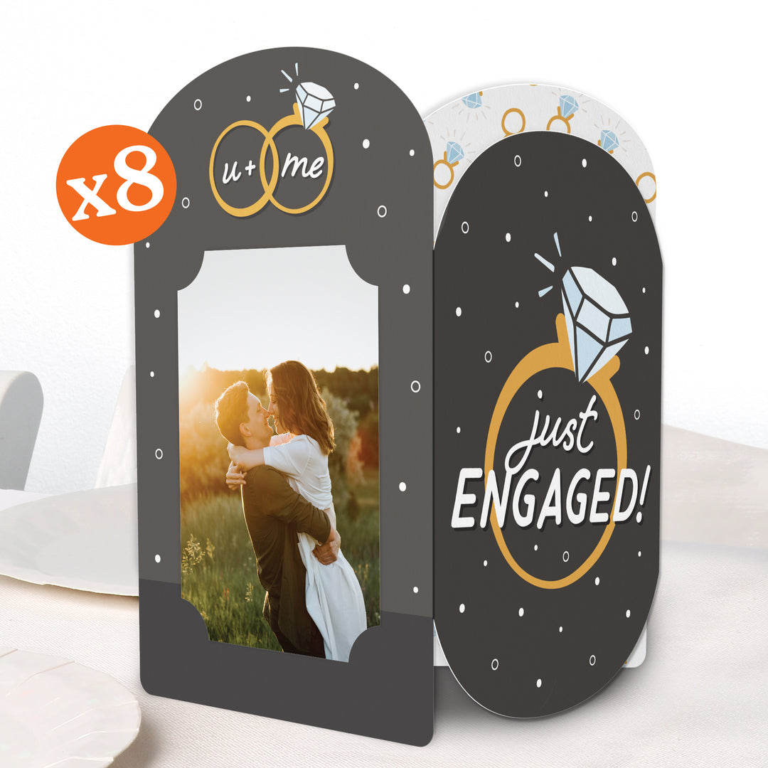 Just Engaged Photo Centerpieces - 8 Ct