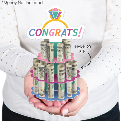 Just Engaged - Colorful - DIY Engagement Party Money Holder Gift - Cash Cake