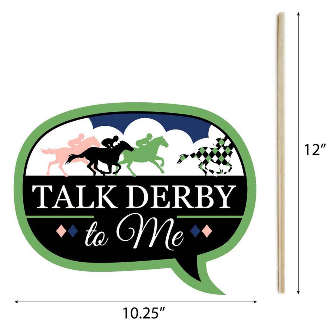 Kentucky Horse Derby - Horse Race Party Photo Booth Props Kit - 20 Count