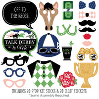 Kentucky Horse Derby - Horse Race Party Photo Booth Props Kit - 20 Count