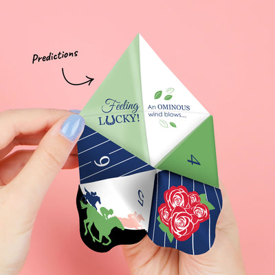 Kentucky Horse Derby - Horse Race Party Cootie Catcher Game - Prediction Fortune Tellers - Set of 12