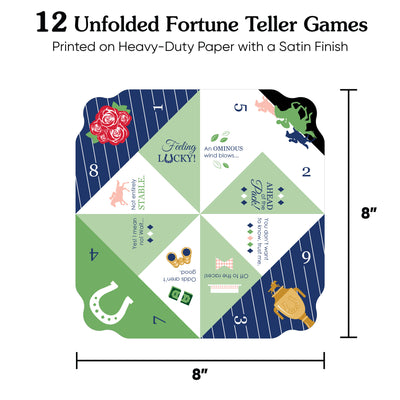 Kentucky Horse Derby - Horse Race Party Cootie Catcher Game - Prediction Fortune Tellers - Set of 12
