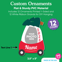 Custom Photo Kids Christmas Tree Car Tree Ornaments - 12 Ct