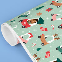 Custom Photo and Text Wrapping Paper - Kids Christmas Tree Car